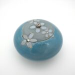 Urne en céramique décorée - bleu