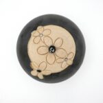Urne en céramique décorée - noir/beige